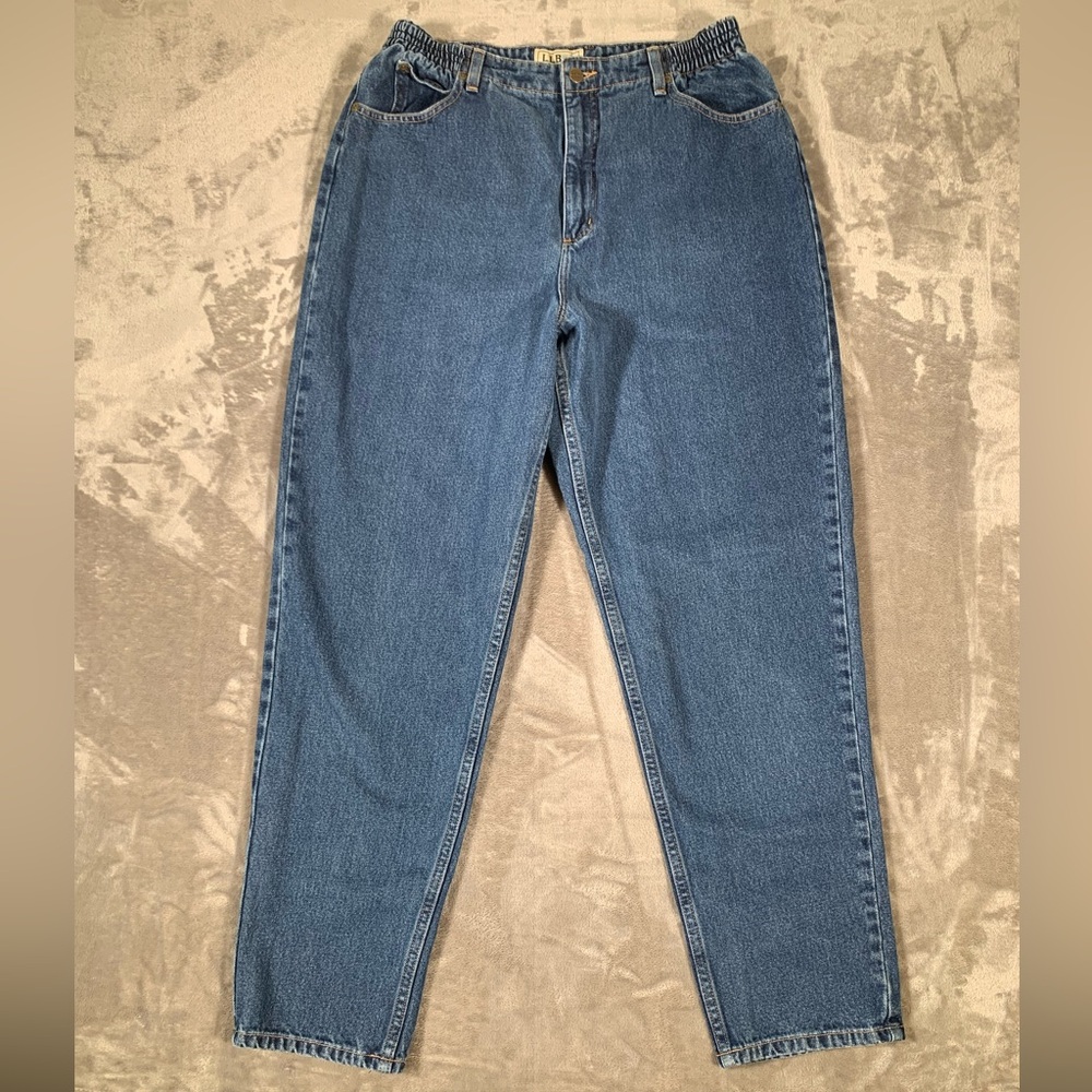 L.L Bean Jeans Women 14x31 Blue Denim High Rise Original Fit Relaxed Fit‎